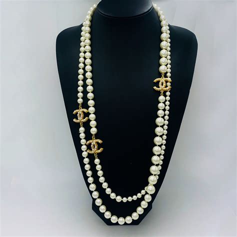 chanel pink pearl|chanel pearl long strand necklaces.